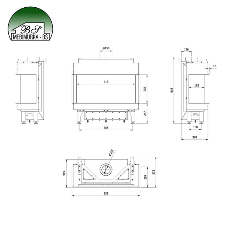 Plinski kamin LEO LP/70/G20