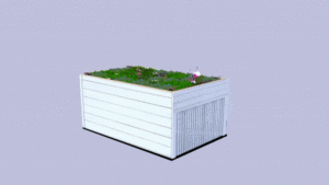 Drvena kućica za robotske kosilice - cvjetnjak