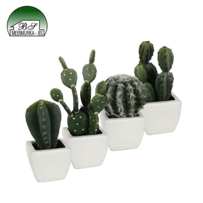 Umjetna biljka kaktus u četvrtastoj posudi - više vrsta
