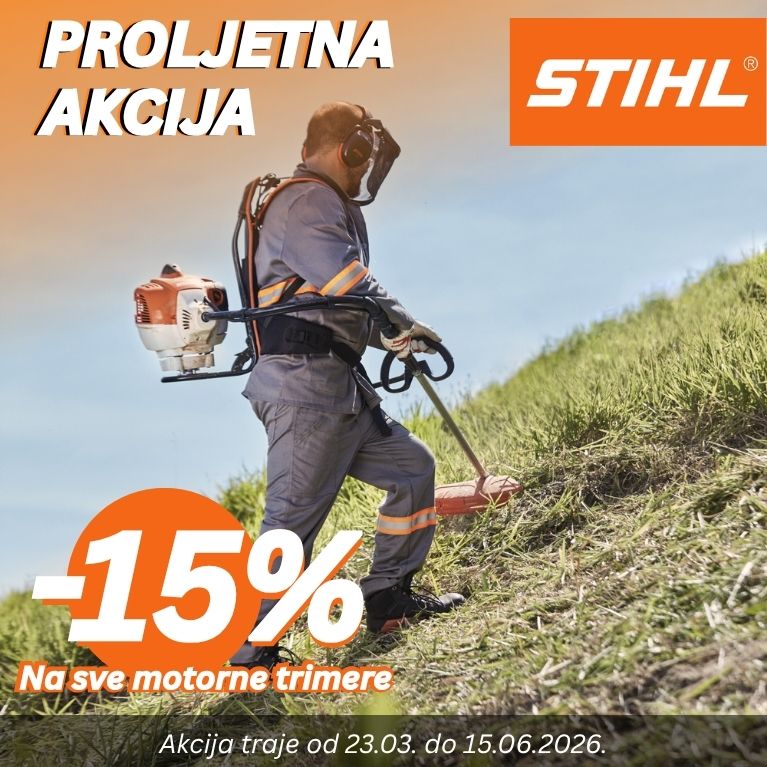 -15% proljetna akcija na motorne trimere do 15.06.2026.
